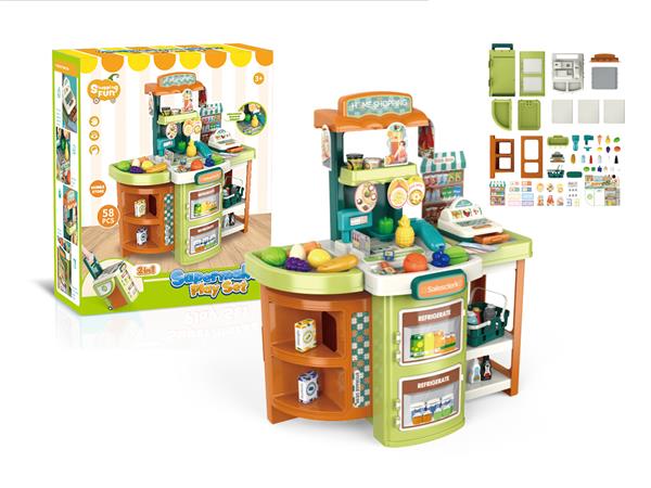 2IN1 SUPERMARKET SET,58PCS